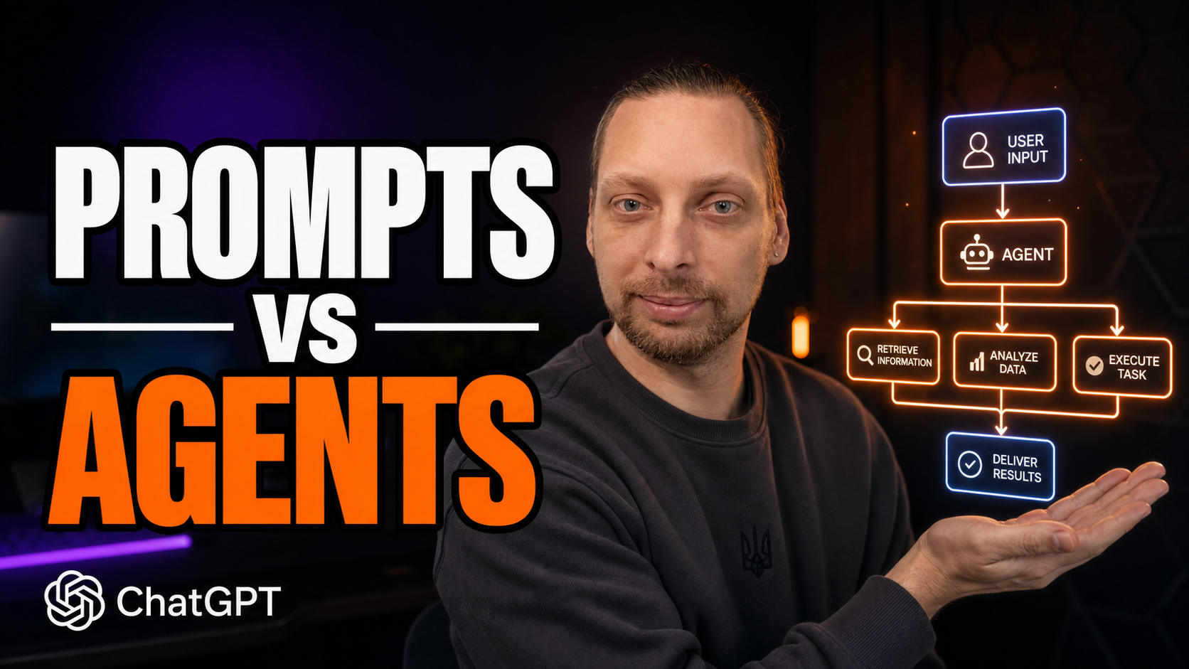 Ievgen Kovalevskyi shows the difference between ChatGPT prompts and an AI agent workflow